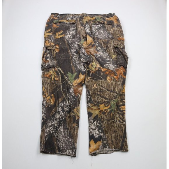 Vintage 90s Cabelas Mens Size 50x33 Distressed Wide Leg Camouflage Cargo Pants - Picture 9 of 11